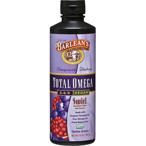Barlean's Total Omega Vegan Swirl - Pomegranate / Blueberry Flavor 16 oz