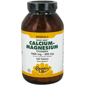 Country Life Calcium-Magnesium Complex 1000 / 500 mg 180 Tablets