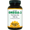 Country Life Omega-3 1000 mg Natural Fish Body Oils 200 Softgels
