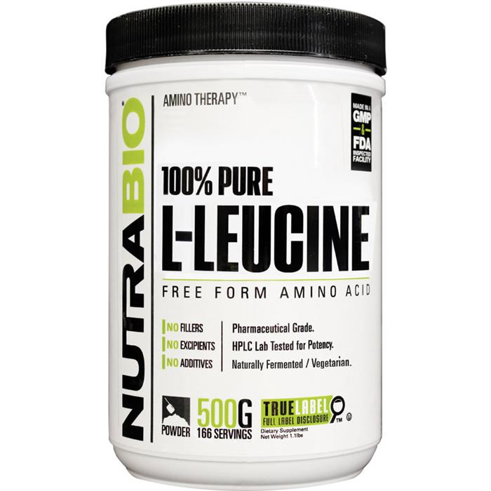 NutraBio LLeucine Powder 500 mg, 1.1 lb 166 Servings