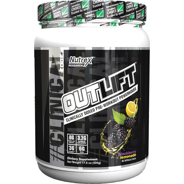 Nutrex OUTLIFT PreWorkout Blackberry Lemonade 20 Servings 17.8 oz