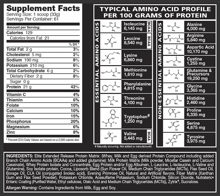 Dymatize Nutrition Elite Extended Release XT Fudge Brownie 4 lb, 53 servings