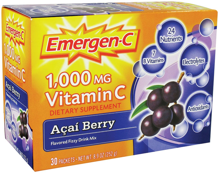 EmergenC Vitamin C Energy Booster Acai Berry 1000 mg 30 Packets