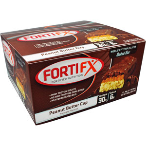 FortiFX Peanut Butter Cup Protein Bars - 12 Bars