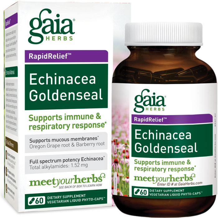Gaia Herbs Echinacea Goldenseal 60 Capsules