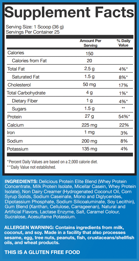 Giant Sports Delicious Protein Salted Caramel Shake 2 lbs 25 Servings