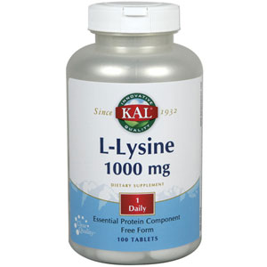 Kal L-Lysine 1000 mg 100 Tablets 