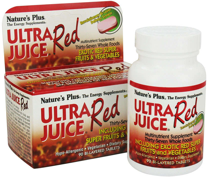 Nature's Plus Ultra Juice Red 90 BiLayered Tablets 45 Servings