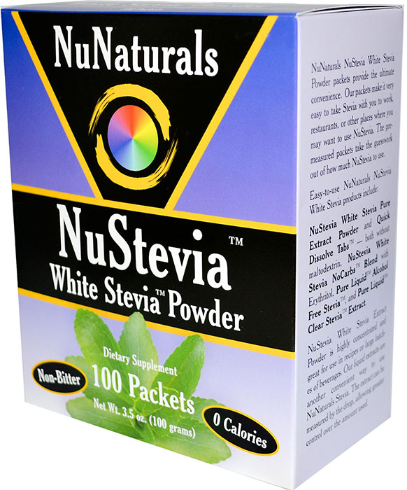 NuNaturals NuStevia White Stevia Powder 100 Packets