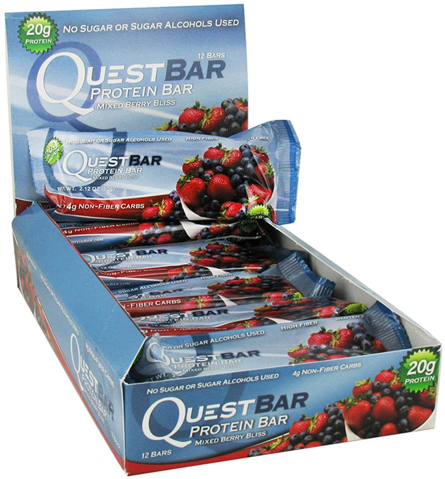 QuestBar Mixed Berry Bliss Low Carb Protein Bar 12 2.12 oz Bars