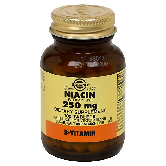 Solgar Niacin Vitamin B3 250 mg 100 Tablets