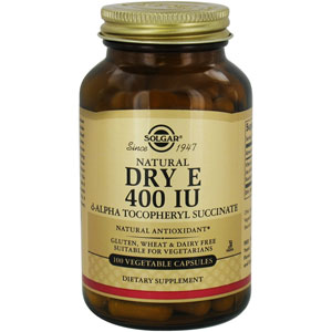 Solgar Natural Dry E d-Alpha Tocopheryl Succinate 400 IU - 100 Vegetarian Capsules