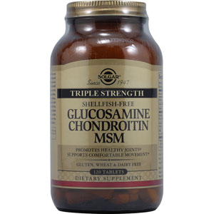 Solgar Extra Strength Glucosamine Chondroitin MSM Shellfish-Free 120 Tablets