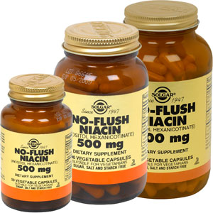 Solgar No-Flush Niacin 500 mg Vegetable Capsules (Vitamin B3) (Inositol Hexanicotinate)