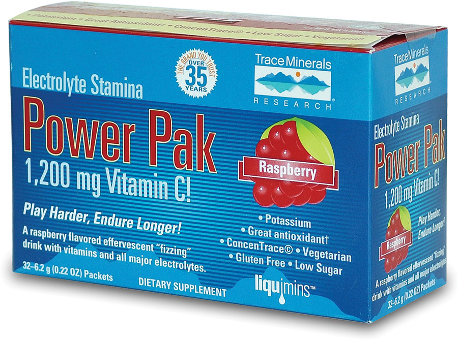 Trace Minerals Electrolyte Stamina Power Pak Raspberry 32 Servings