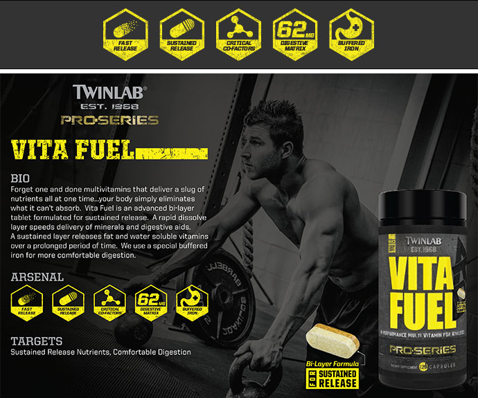Twinlab VITA FUEL Performance MultiVitamin 120 Capsules 60 Servings